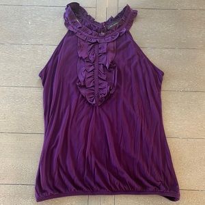 The Limited Purple Sleeveless Blouse Ruffle Detail